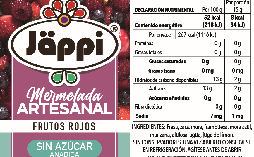 Mermelada de frutos rojos sin azúcar añadido